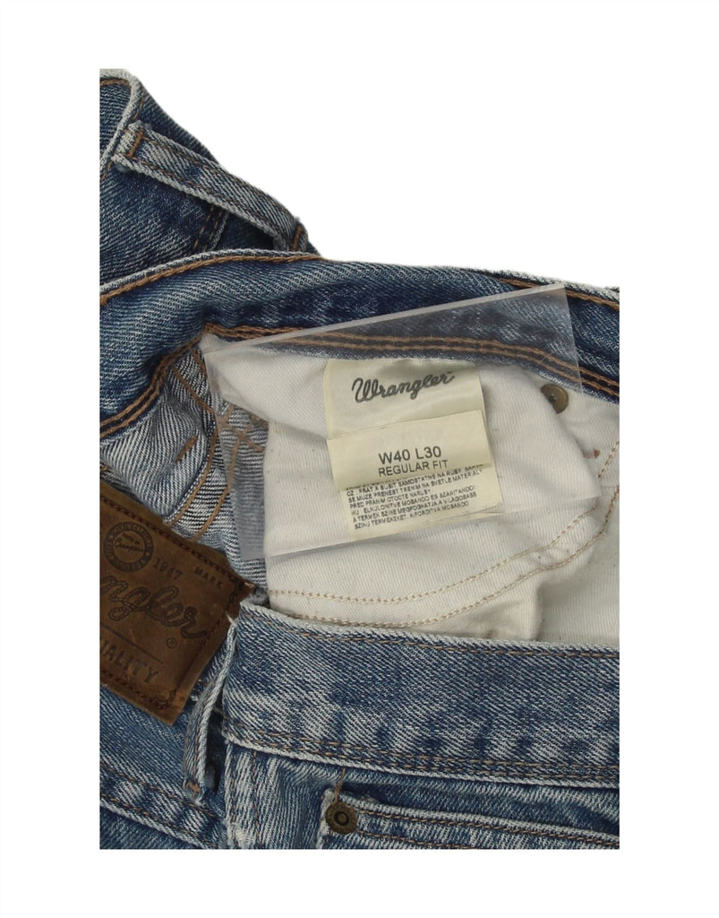WRANGLER Mens Regular Fit Straight Jeans W40 L30 Blue Cotton Vintage Wrangler and Second-Hand Wrangler from Messina Hembry 