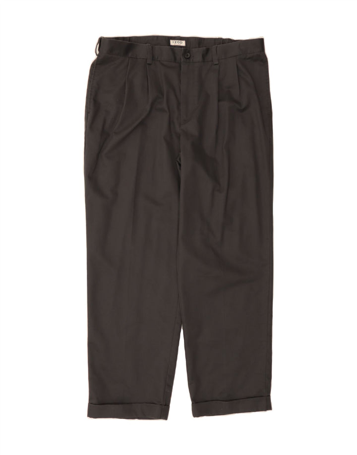 IZOD Mens Pegged Casual Trousers W38 L30 Grey Cotton Vintage Izod and Second-Hand Izod from Messina Hembry 