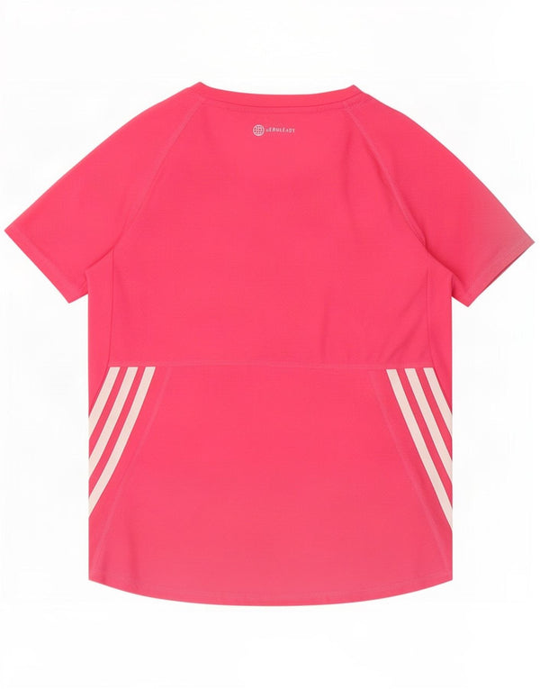Adidas Girls T-Shirt Top 11-12 Years Pink Polyester