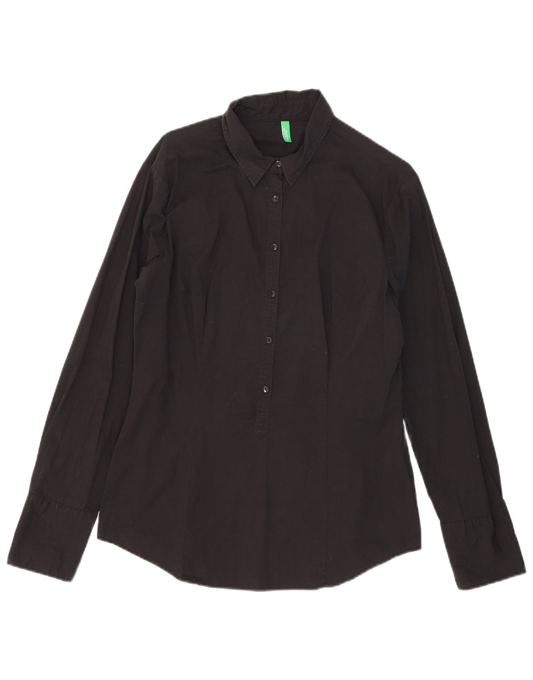 Benetton Womens Pullover Shirt UK 18 XL Black Cotton