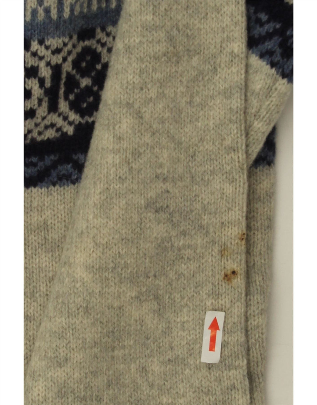 Bramante Mens Crew Neck Jumper Sweater IT 50 Medium Grey Fair Isle New Wool