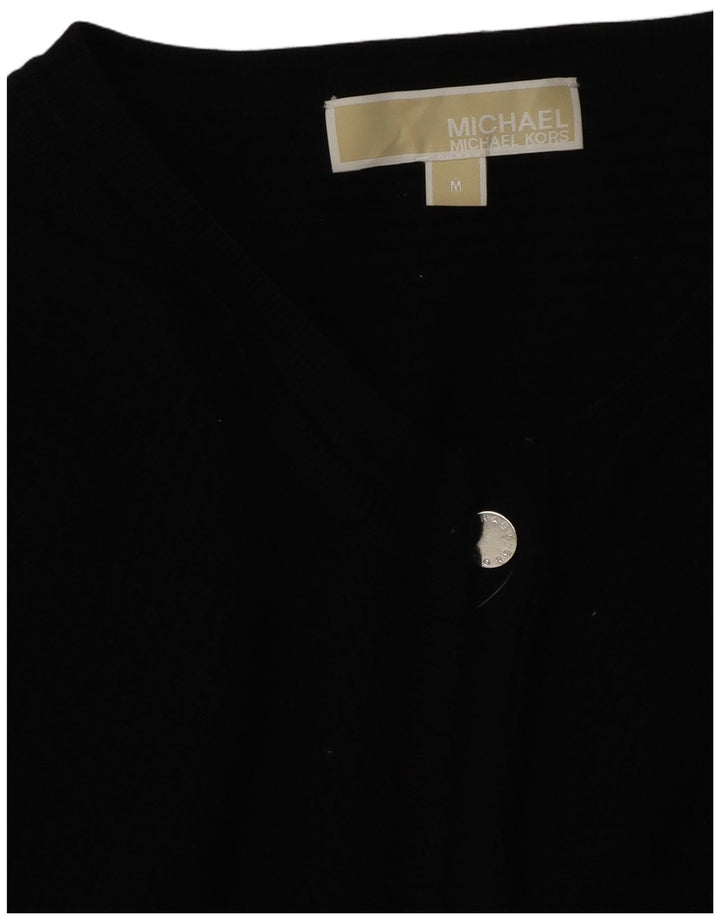 Michael Kors Womens Cardigan Sweater UK 14 Medium Black