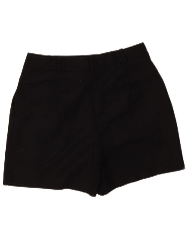 Zara Womens High Waist Chino Shorts Small W26 Black Cotton