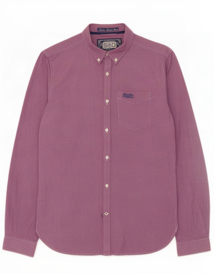 Superdry Mens Shirt Medium Purple Cotton
