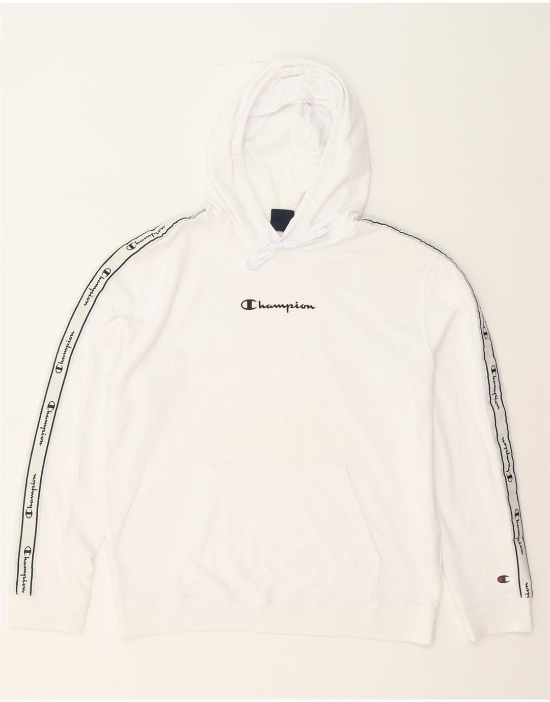 CHAMPION Mens Graphic Hoodie Jumper Medium White Cotton Vintage Champion and Second-Hand Champion from Messina Hembry 