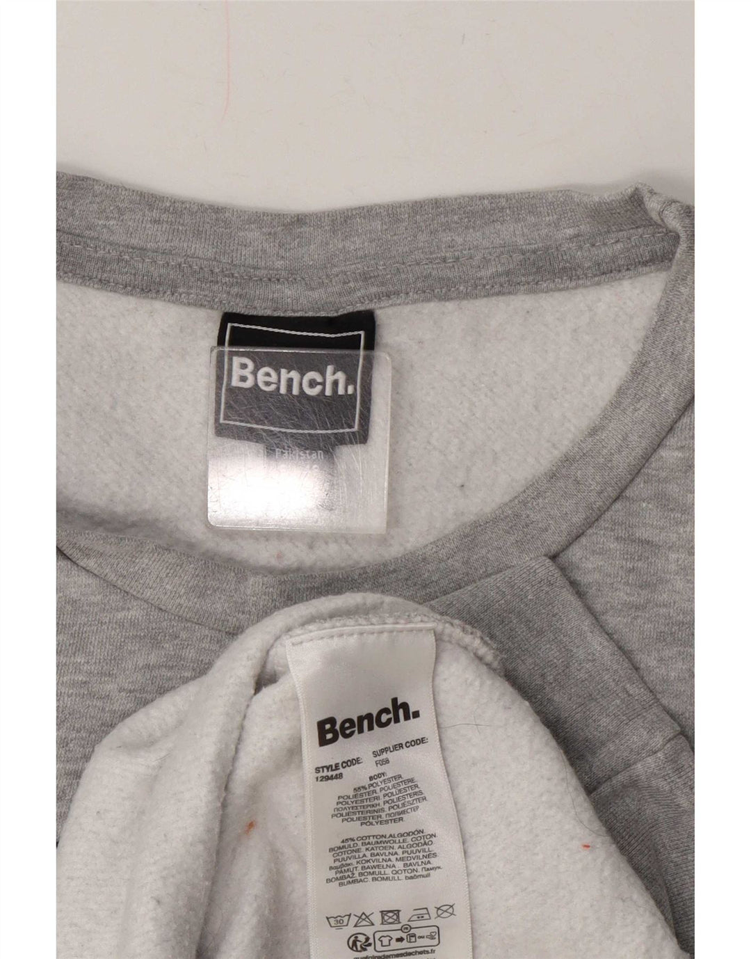 Bench Womens Graphic Sweatshirt Jumper UK 20 2XL Grey Polyester