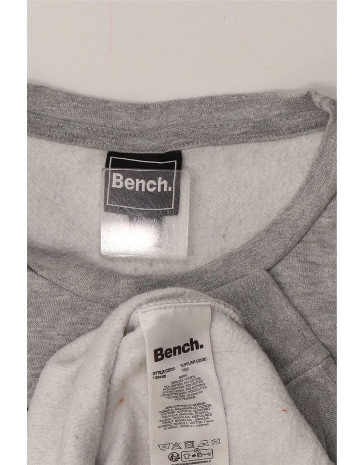 Bench Womens Graphic Sweatshirt Jumper UK 20 2XL Grey Polyester