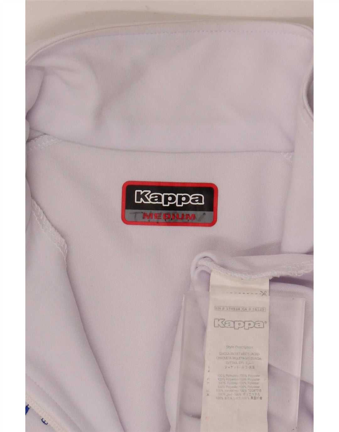 Kappa Mens Graphic Tracksuit Top Jacket Medium White Colourblock Polyester