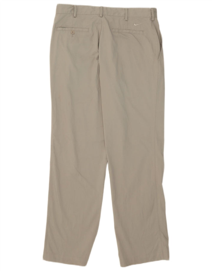 Nike Mens Dri Fit Straight Chino Trousers W32 L32 Beige Polyester