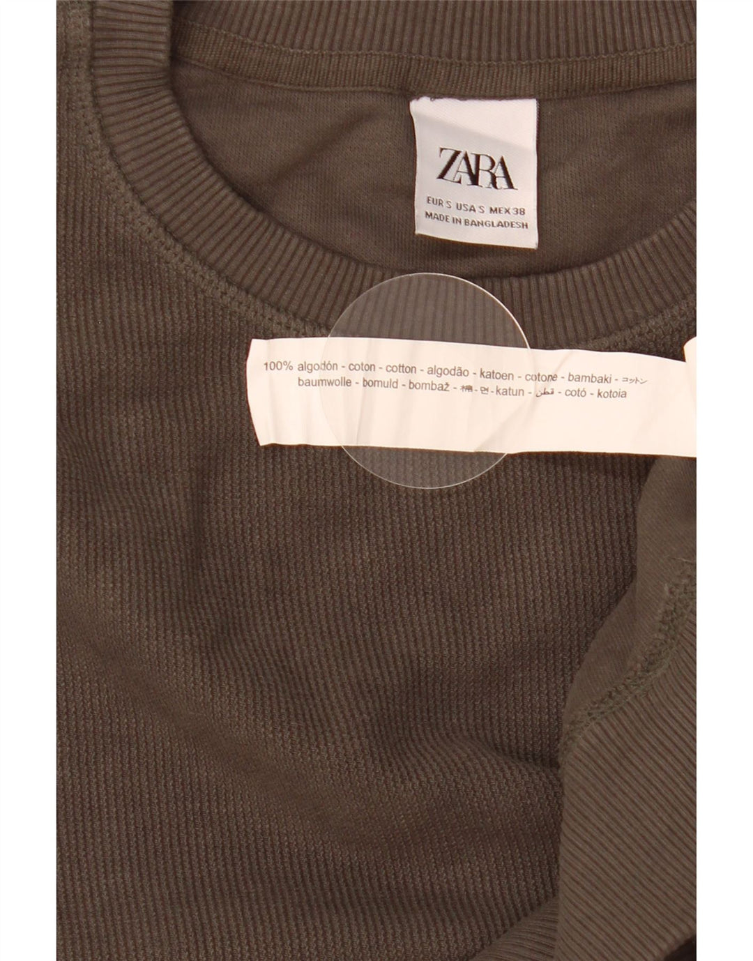 Zara Mens Loose Fit Sweatshirt Jumper Small Grey Cotton