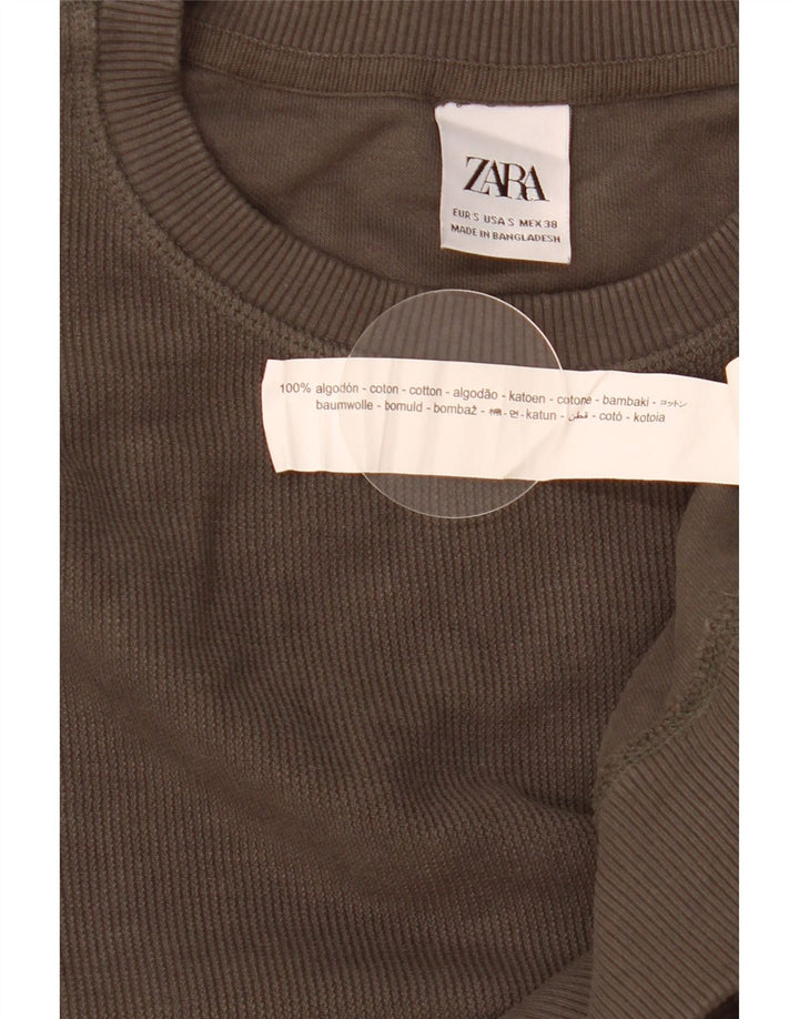 Zara Mens Loose Fit Sweatshirt Jumper Small Grey Cotton
