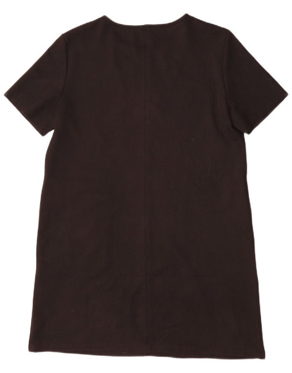 Zara Womens Shift Dress UK 16 Large Black Polyester