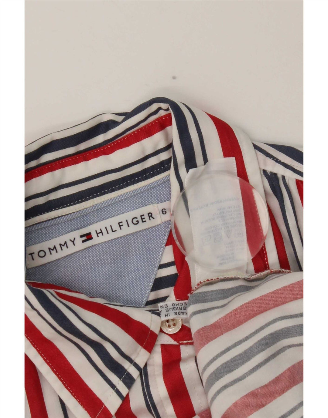 Tommy Hilfiger Womens Shirt US 6 Medium Multicoloured Striped Cotton