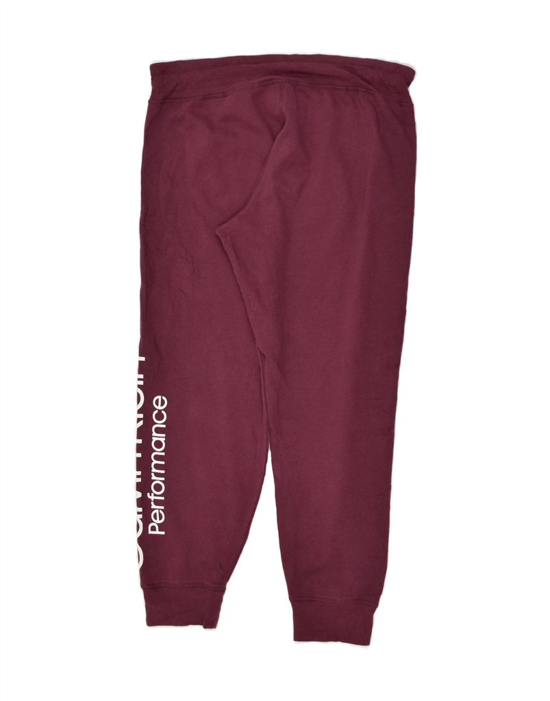 CALVIN KLEIN Womens Tracksuit Trousers Joggers UK 16 Large Burgundy Cotton | Vintage Calvin Klein | Thrift | Second-Hand Calvin Klein | Used Clothing | Messina Hembry 