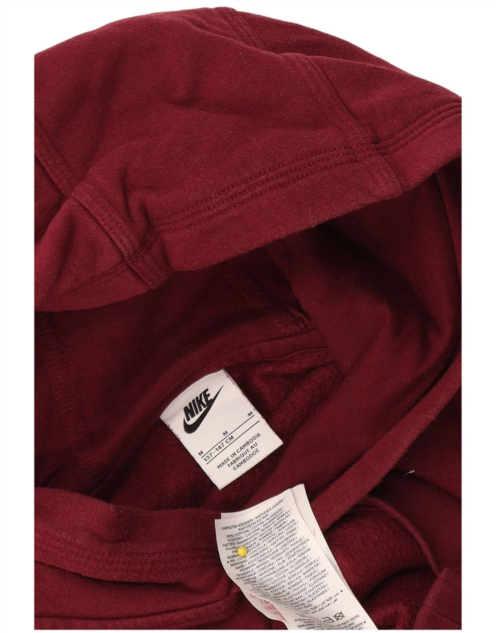 Nike Boys Hoodie Jumper 10-11 Years Medium  Maroon Cotton