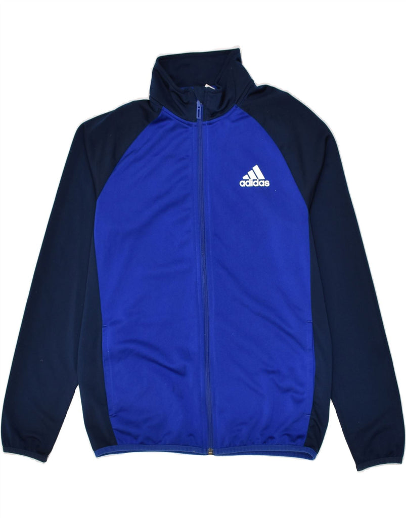 ADIDAS Boys Tracksuit Top Jacket 11-12 Years Navy Blue Colourblock | Vintage Adidas | Thrift | Second-Hand Adidas | Used Clothing | Messina Hembry 