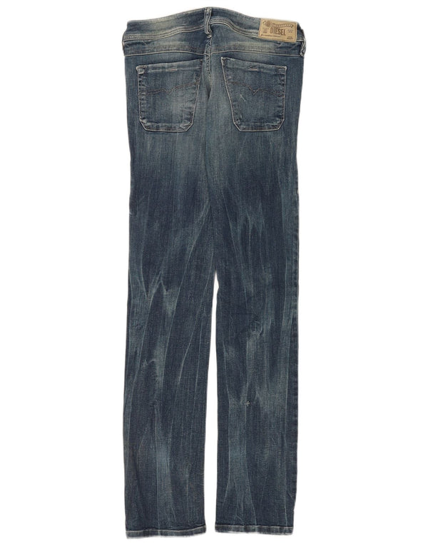 DIESEL Womens Lowky Distressed Slim Straight Jeans W27 L32 Blue Cotton