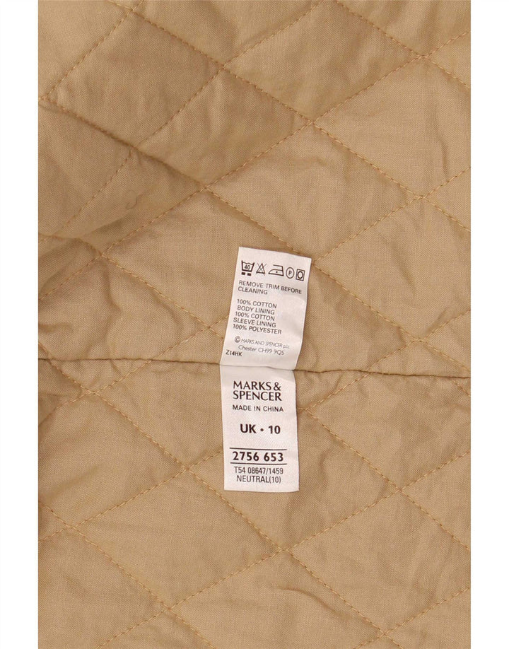 Marks & Spencer Womens Hooded Oversized Parka Jacket UK 10 Small Beige