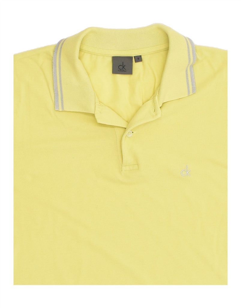 CALVIN KLEIN Mens Polo Shirt Small Yellow Cotton | Vintage Calvin Klein | Thrift | Second-Hand Calvin Klein | Used Clothing | Messina Hembry 