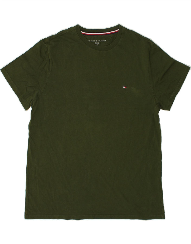 TOMMY HILFIGER Mens T-Shirt Top Small Green Cotton | Vintage Tommy Hilfiger | Thrift | Second-Hand Tommy Hilfiger | Used Clothing | Messina Hembry 