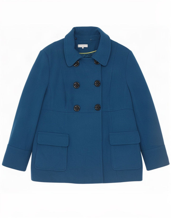 John Rocha Womens Pea Coat UK 22 3XL Blue Wool