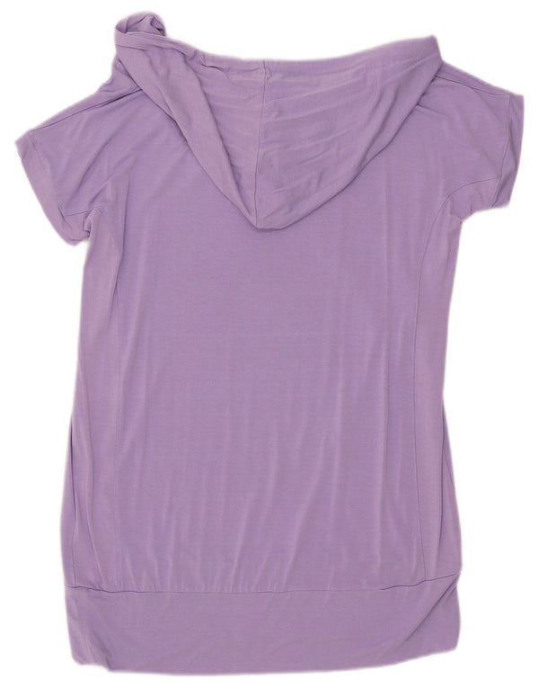 Ellesse Womens Hooded T-Shirt Top UK 16 Large Purple Viscose
