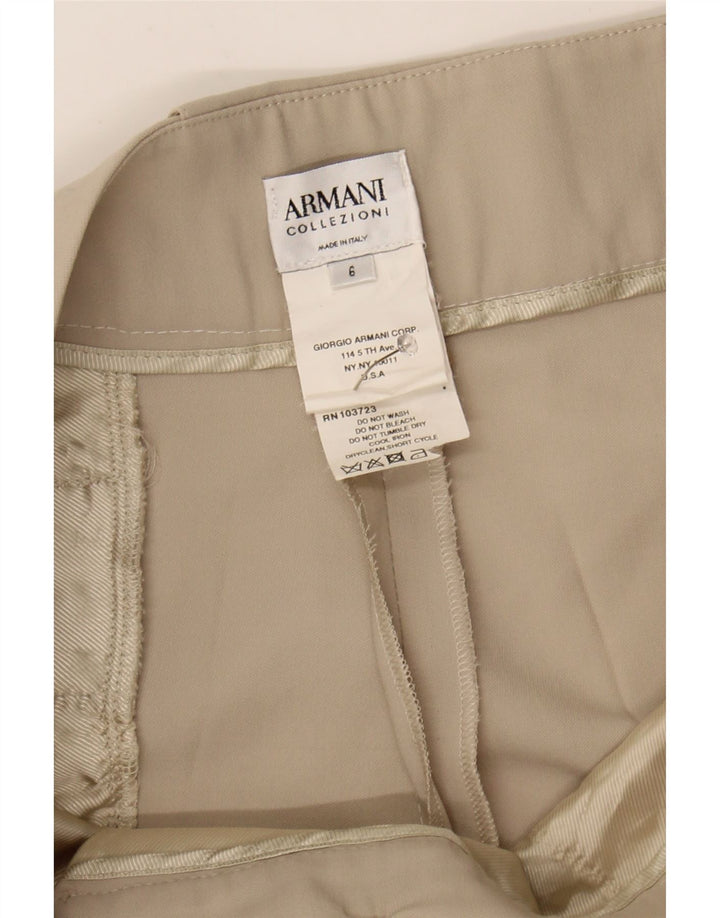 ARMANI Womens High Waist Casual Trousers US 6 Medium W30 L34 Beige Vintage Armani and Second-Hand Armani from Messina Hembry 