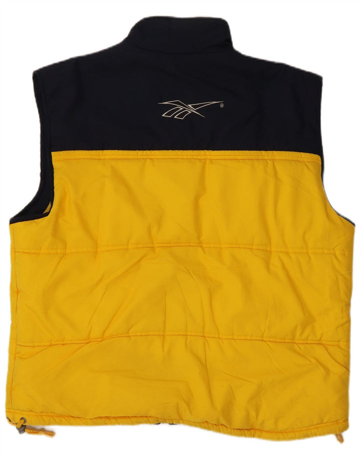 Reebok Mens Padded Gilet UK 40 Large Yellow Colourblock Polyester