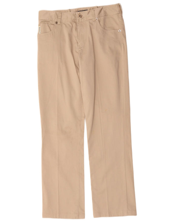 Armani Womens Straight Casual Trousers W30 L29 Beige Cotton