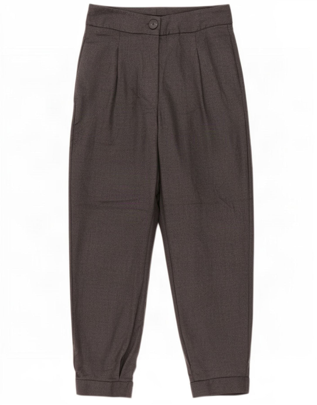 Zara Womens High Waist Pegged Cropped Trousers Small W26 L24 Grey Polyester
