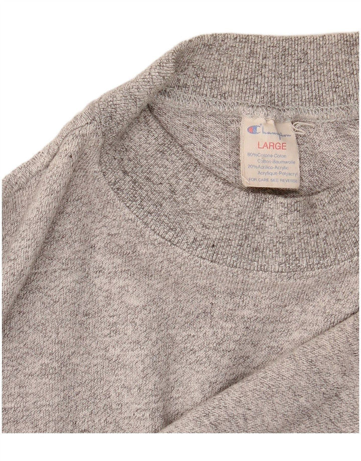 Champion Mens Graphic Sweatshirt Jumper Large Grey Flecked Cotton