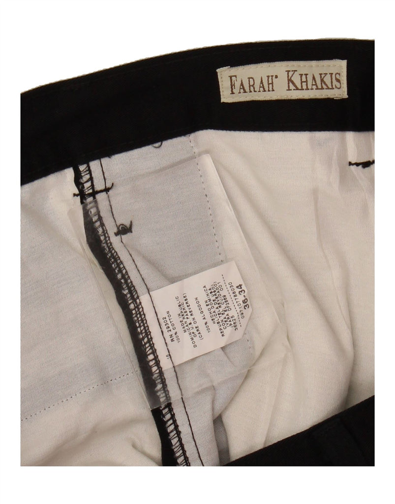 FARAH Mens Khakis Straight Chino Trousers W36 L34 Black Cotton Vintage Farah and Second-Hand Farah from Messina Hembry 
