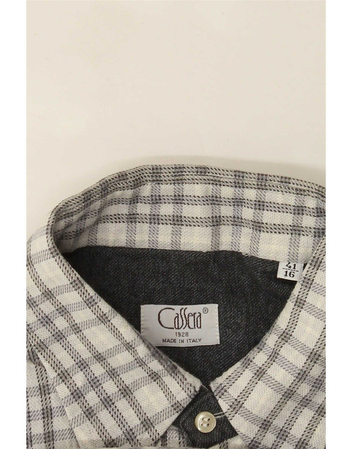 Cassera Mens Shirt Size 41 16 Large White Check