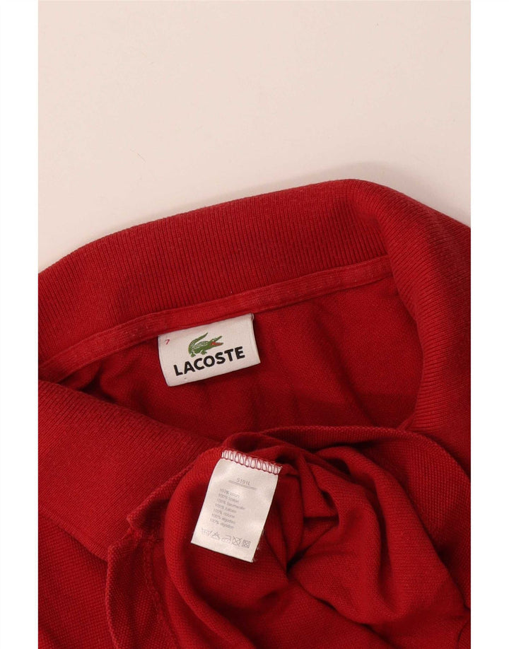 Lacoste Mens Polo Shirt Size 7 2XL Red Cotton