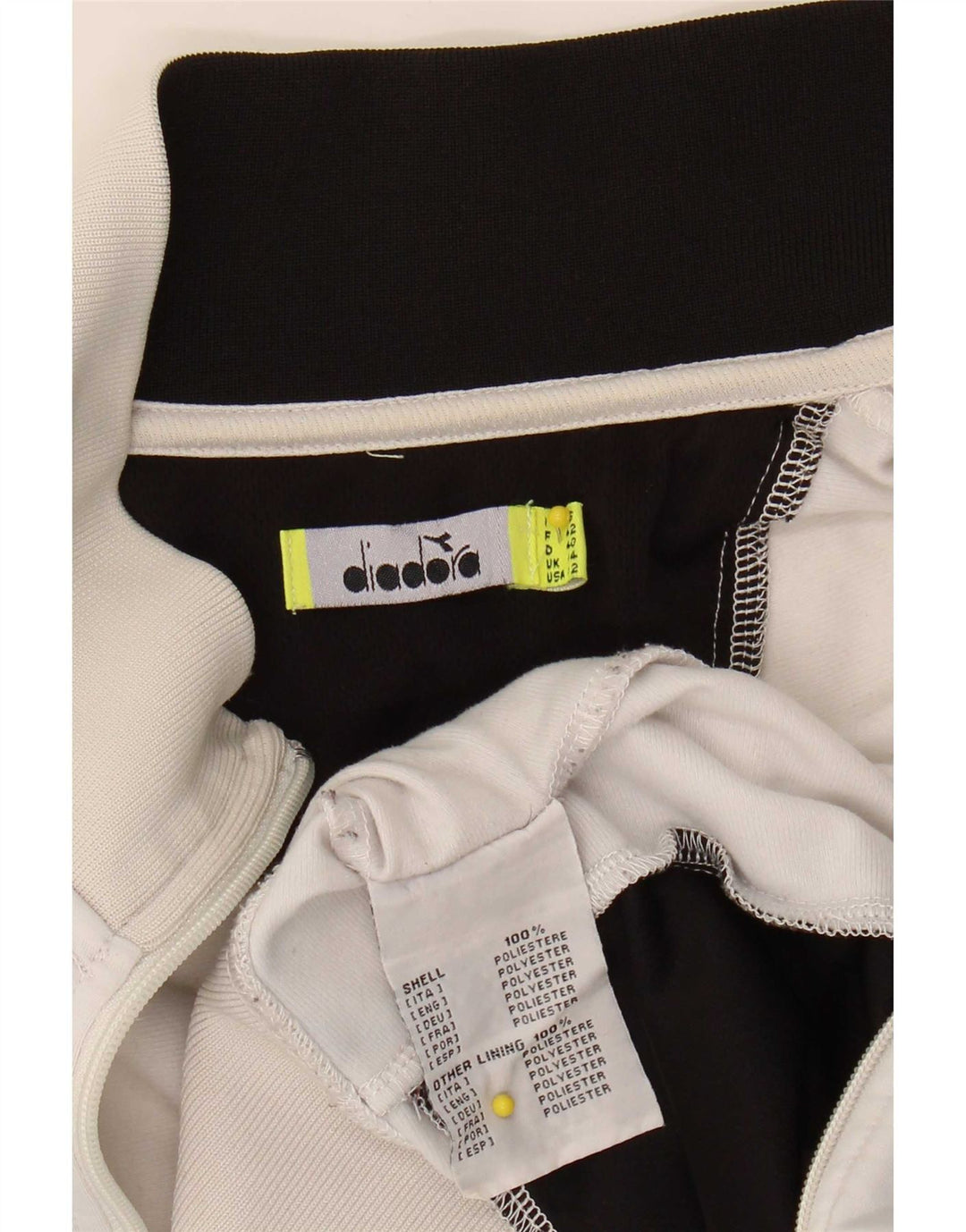 Diadora Womens Tracksuit Top Jacket UK 14 Large White Polyester