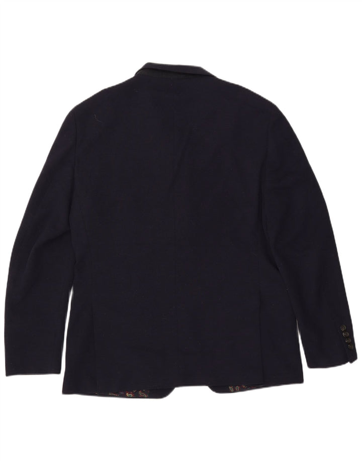 Chaps Mens 2 Button Blazer Jacket UK 42 XL Navy Blue Polyester