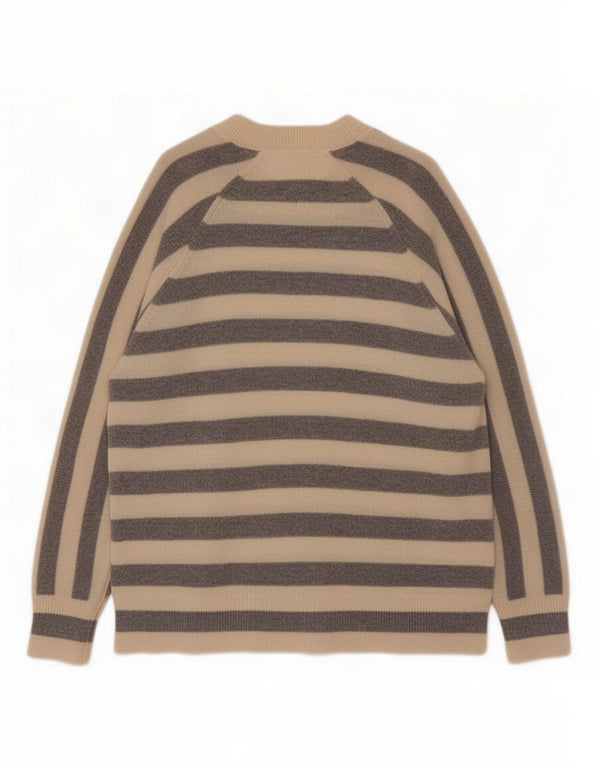 Tommy Hilfiger Womens Crew Neck Jumper Sweater UK 10 Small White Striped