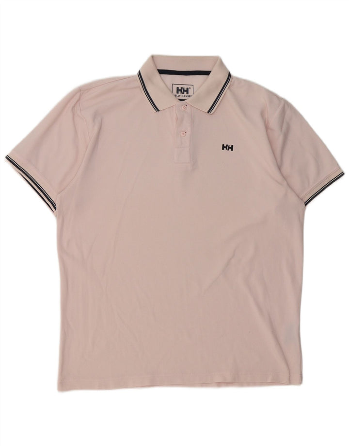 Helly Hansen Mens Polo Shirt Large Pink Polyester