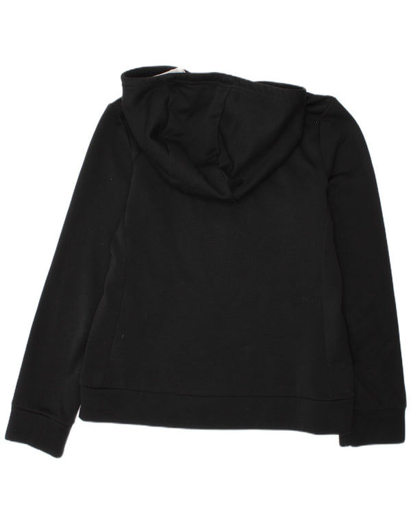 Nike Boys Graphic Hoodie Jumper 10-11 Years Medium Black Polyester