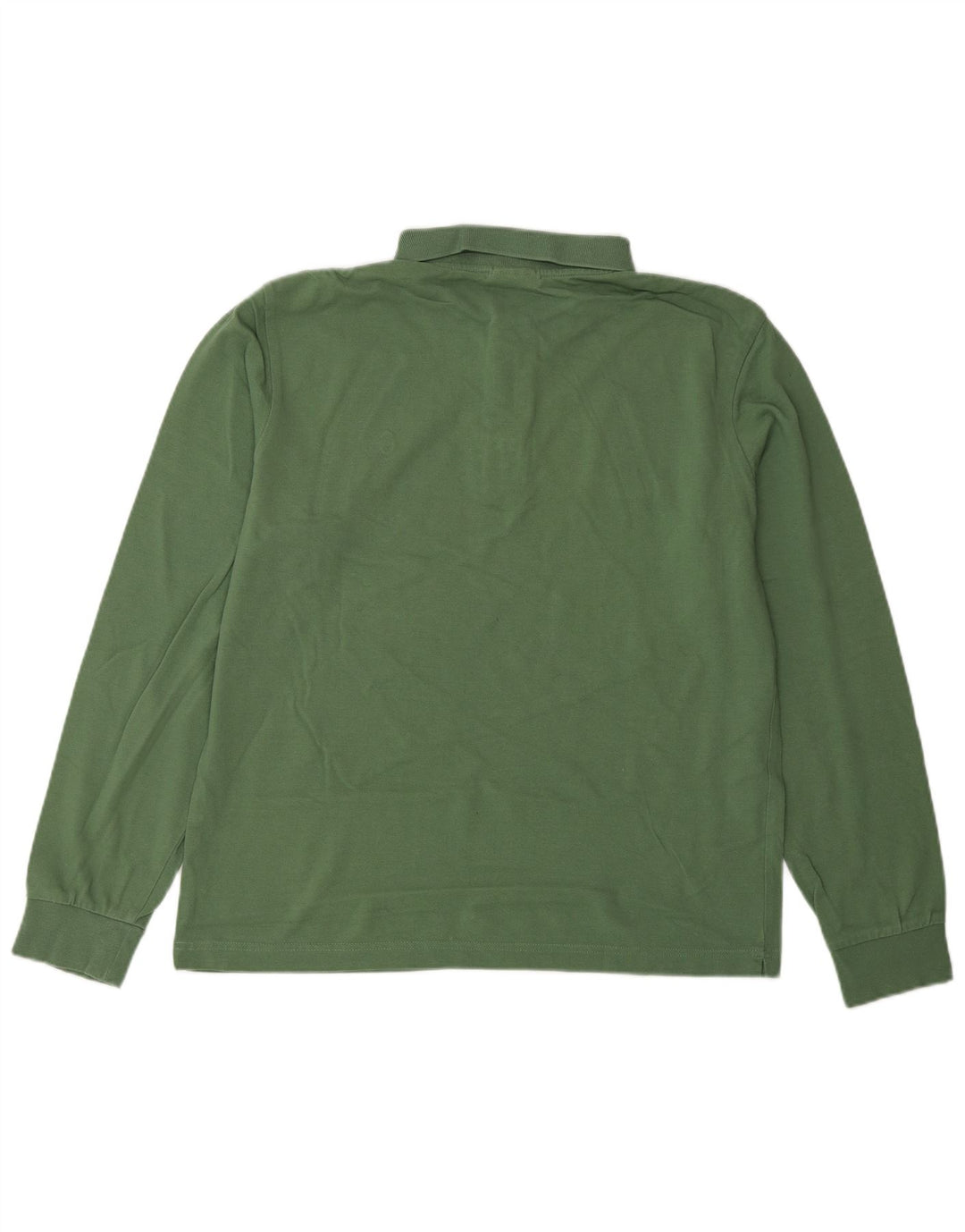 CONTE OF FLORENCE Mens Long Sleeve Regular Fit Polo Shirt Medium Green