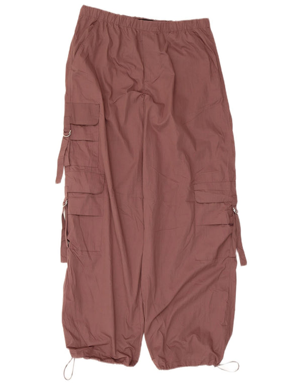 Zara Womens Wide Leg Cargo Trousers Medium W28 L30 Brown Polyester