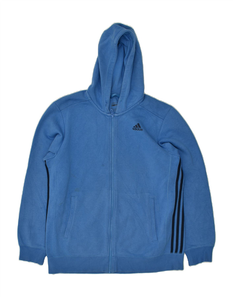 ADIDAS Mens Zip Hoodie Sweater Large Blue Cotton | Vintage Adidas | Thrift | Second-Hand Adidas | Used Clothing | Messina Hembry 