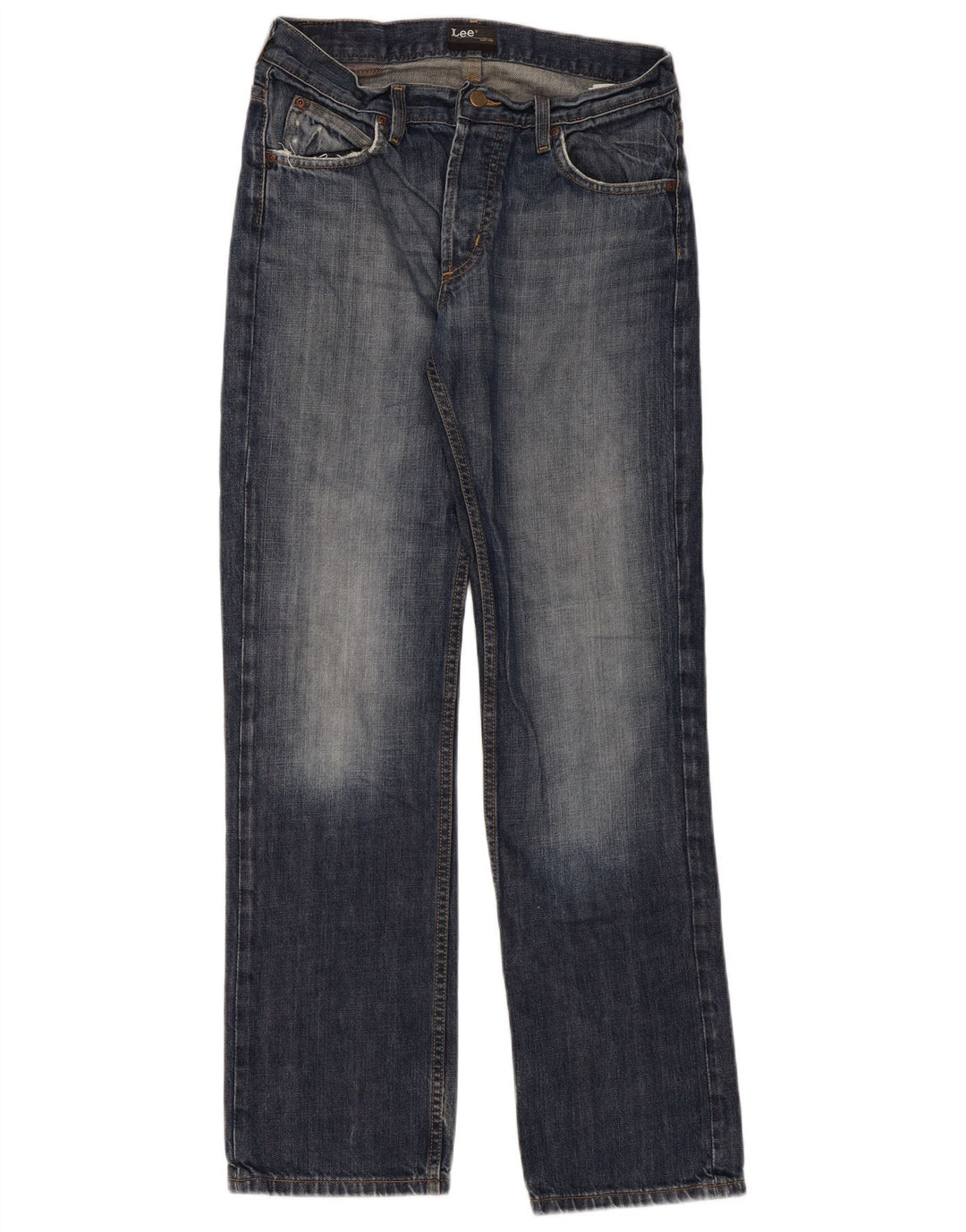 Lee Womens Seattle Straight Jeans W33 L34 Navy Blue Cotton
