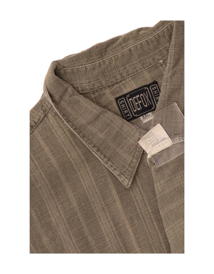 DEFOX Mens Short Sleeve Shirt 2XL Grey Cotton Vintage Defox and Second-Hand Defox from Messina Hembry 