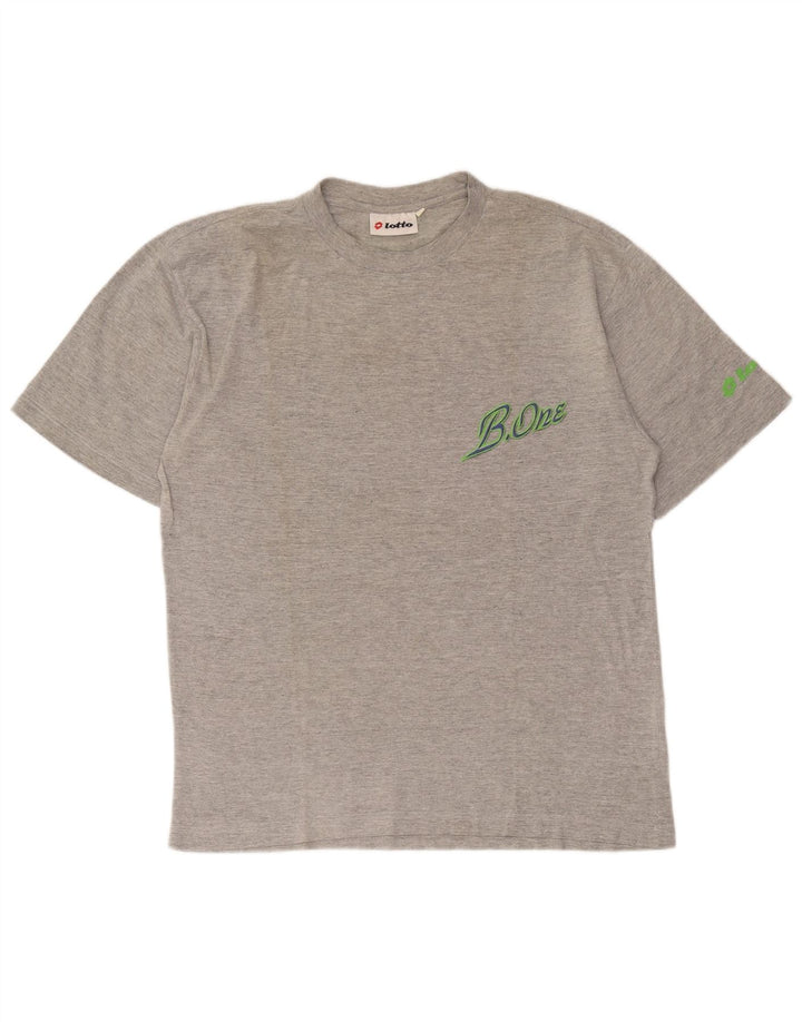 Lotto Mens Graphic T-Shirt Top Medium Grey Cotton