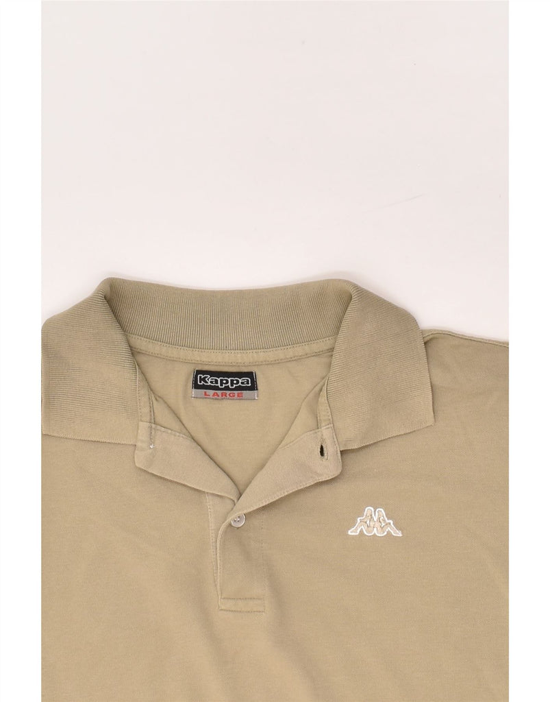 KAPPA Mens Polo Shirt Large Beige Cotton | Vintage Kappa | Thrift | Second-Hand Kappa | Used Clothing | Messina Hembry 