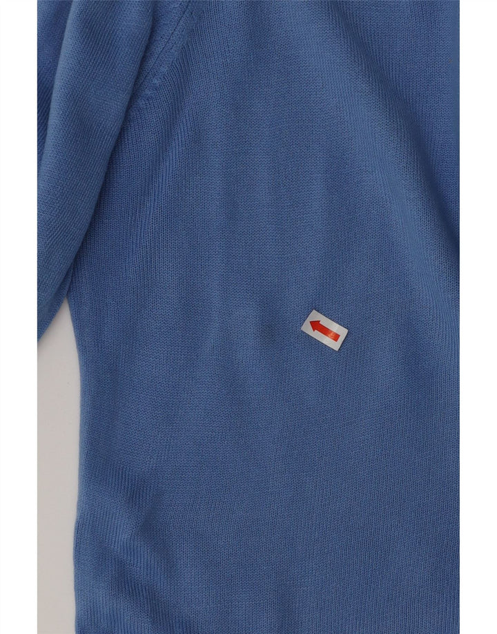 MARKS & SPENCER Womens V-Neck Jumper Sweater UK 16 Large  Blue Acrylic