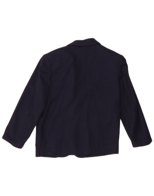 Benetton Boys 2 Button Blazer Jacket 10-11 Years Medium  Navy Blue Wool