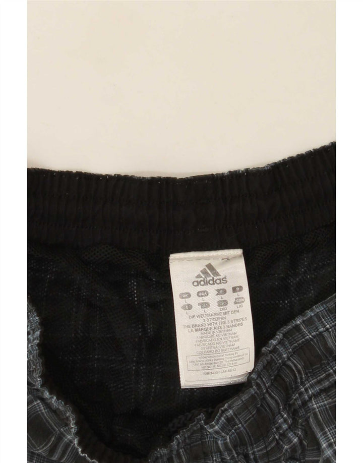 Adidas Mens Swimming Shorts Large Grey Check Polyester