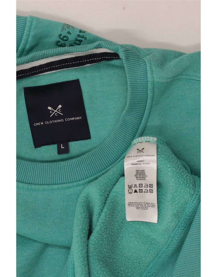 Crew Clothing Mens Graphic Sweatshirt Jumper Large Green Cotton